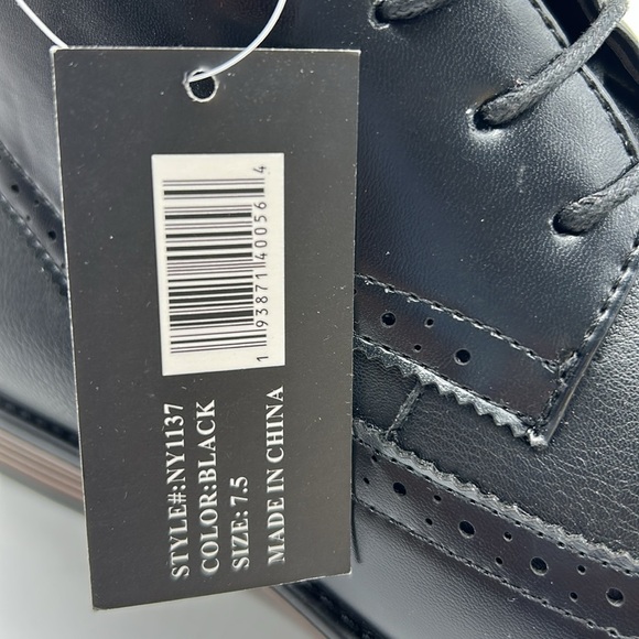 New York & Company Men’s Black Dress Shoes Size 7.5 – Wingtip Oxford Style NWT main image 7